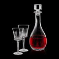 30 Oz. Crystalline Bacchus Wine Decanter w/ 2 Wine Glasses
